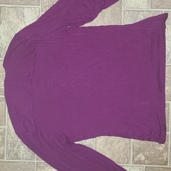 INC International Concepts Purple V-Neck Long Sleeve - Picture 2 of 4